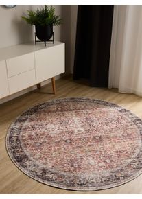 benuta Basic Vaskbart teppe George Flerfarget &oslash; 120 cm rund Vintage