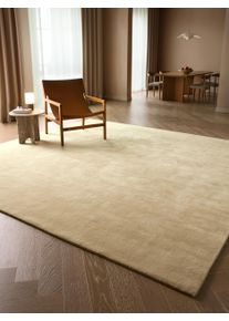 benuta Finest Tapis en laine Mono Cr&egrave;me 300x300 cm - Tapis en fibres naturelles