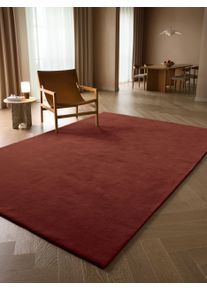 benuta Finest Tapis en laine Mono Terracotta 20x20 cm &Eacute;chantillon - Tapis en fibres naturelles