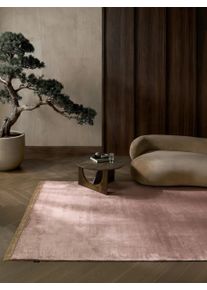 Tapis poil ras en viscose Rubin Rose 20x20 cm &Eacute;chantillon - Tapis poil court design moderne pour salon