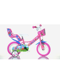 DINO BIKES Kinderfahrrad &raquo;12" Peppa Wutz stabiler Stahl-Rahmen, St&uuml;tzr&auml;der, kindgerecht&laquo; 1 Gang mit St&uuml;tzr&auml;dern, Korb und Puppensitz