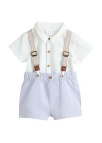 next Pojkar Set kr&auml;m / himmelsbl&aring; / konjak / vit Storlek 56