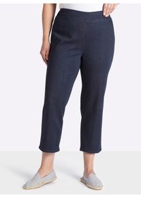 sheego Dames 7/8-jeans met comfortband in dark-blue ,maat 40, Witt, 44% Katoen, 36% Viscose, 19% Polyester, 1% Elastan