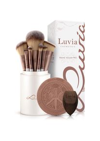 Luvia Cosmetics Kosmetikpinsel-Set &raquo;Prime Vegan Pro&laquo; Mit 12 Pinseln aus Nurai-Haar, Schwamm und Reinigungsmatte, vegan.