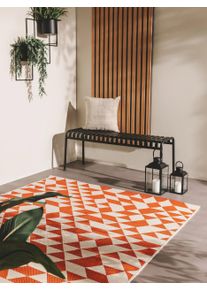 benuta nest Inne- og utend&oslash;rs teppe Cleo Oranje 120x170 cm0000 Oransje Geometrisk