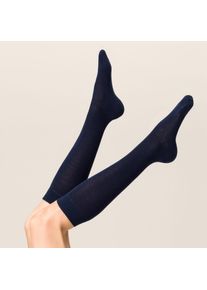 Kniestr&uuml;mpfe Kunert "LIZ", Herren, Gr. 39-42, marine, Baumwollmischung, normal, Socken Kniestr&uuml;mpfe, druckfreier Komfortbund