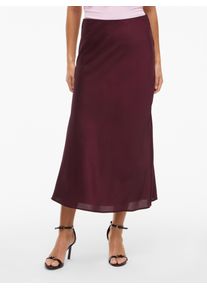 Maxirock Vila "VIELLETTE HW LONG SKIRT - NOOS", Damen, Gr. 34, lila (fig), Web, Obermaterial: 100% Polyester, unifarben, Basic schmal wadenlang, R&ouml;cke Maxirock, Kunstfaser