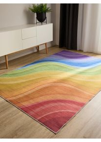 benuta Basic Pest&auml;v&auml; matto George Moniv&auml;rinen/violetti 60x120 cm Moniv&auml;rinen/violetti Abstrakti