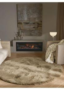 benuta Finest Py&ouml;re&auml; p&ouml;rr&ouml;matto Lux Taupe &oslash; 160 cm Taupe Yksiv&auml;rinen