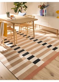 benuta nest Lankakudottu matto Judith Beige/Musta 120x170 cm Beige/Musta Geometrinen,Raitoja