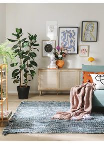 benuta POP Matto Runa Sininen 60x100 cm Sininen Abstrakti,Rakennemix