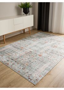 benuta Basic Pest&auml;v&auml; matto George Turkoosi 60x120 cm Turkoosi Vintage