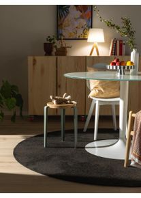 benuta nest Pest&auml;v&auml; matto Nina Antrasiitti &oslash; 150 cm py&ouml;re&auml; Antrasiitti Yksiv&auml;rinen