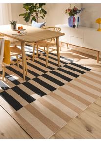 benuta nest Lankakudottu matto Judith Beige/Musta 120x170 cm Beige/Musta Geometrinen,Raitoja