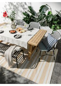 benuta nest Sis&auml;- ja ulkomatto Rida Beige/Keltainen 80x150 cm Beige/Keltainen Geometrinen,Raitoja,Rakennemix