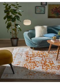 benuta nest Pest&auml;v&auml; matto Miray Harmaa/oranssi 80x150 cm Harmaa/oranssi Vintage