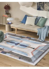 benuta POP Pest&auml;v&auml; matto Mara Moniv&auml;rinen/sininen 80x150 cm Moniv&auml;rinen/sininen Abstrakti