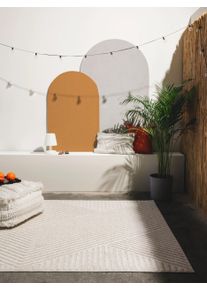 benuta POP Sis&auml;- ja ulkomatto Mars Kerma 80x150 cm Kerma Abstrakti,Geometrinen,Rakennemix