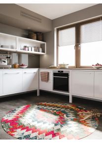 benuta nest Matto Casa Moniv&auml;rinen &oslash; 160 cm Moniv&auml;rinen Abstrakti