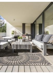 benuta nest Sis&auml;- ja ulkomatto River Sininen 100x150 cm Sininen Geometrinen,Rakennemix