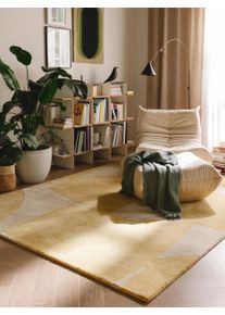 benuta pure Kierr&auml;tetyst&auml; materiaalista valmistettu matto Smilla Keltainen 120x170 cm Keltainen Rakennemix