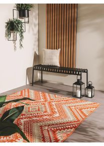 benuta nest Sis&auml;- ja ulkomatto Cleo Oranssi 80x150 cm Oranssi Geometrinen,Kelim,It&auml;mainen