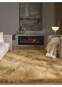 benuta Finest P&ouml;rr&ouml;matto Lux Vaaleanruskea 80x150 cm Vaaleanruskea Yksiv&auml;rinen