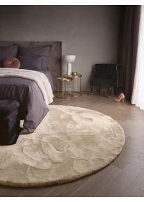 benuta Finest Py&ouml;re&auml; p&ouml;rr&ouml;matto Fine Beige &oslash; 160 cm Beige Yksiv&auml;rinen