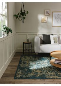 benuta nest Lankakudottu matto Frencie Sininen 80x165 cm Sininen Vintage