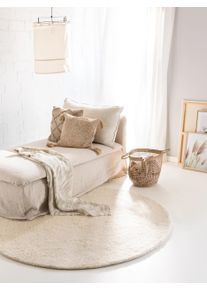 benuta pure Villamatto Berber Kerma &oslash; 100 cm py&ouml;re&auml; Kerma It&auml;mainen,Yksiv&auml;rinen