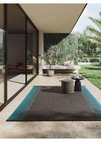 benuta Finest Sis&auml;- ja ulkomatto Daniel Turkoosi 160x230 cm Turkoosi Raitoja,Rakennemix