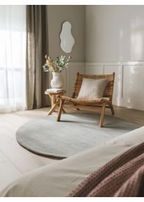 benuta nest Villamatto Bent Harmaa &oslash; 100 cm py&ouml;re&auml; Harmaa Yksiv&auml;rinen