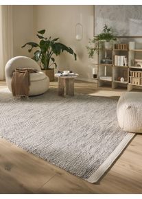benuta pure Villamatto Rocco Beige/Musta 70x140 cm Beige/Musta Rakennemix