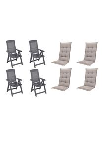 Gardenson , Anthrazit, Taupe , Kunststoff, Textil , 44x111x50 cm , klappbar, wetterfest, wetterbest&auml;ndig, UV-best&auml;ndig ,