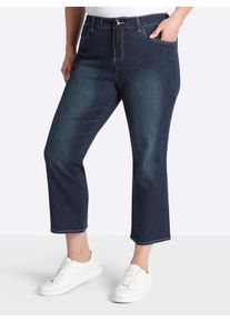 sheego Dames Enkeljeans met tunnelkoord in dark-blue ,maat 48, Witt, 99% Katoen, 1% Elastan