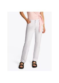 Tommy Hilfiger, Damen, Straight-Jeans &raquo;CLASSIC STRAIGHT RW&laquo; mit Logo-Badge, in Kn&ouml;chell&auml;nge, Optic White, 34 - L&auml;nge 30, Gerade geschnittene Straight-