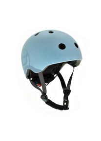 Scoot and Ride Kinderhelm, Blaugrau, Kunststoff, Textil, Gr. S-M, RoHS, Magnetverschluss, mit LED-Licht, Kinnpolster, Freizeit & Co, Sport & Fitness, Fahrr&auml;der, Kinderhelme
