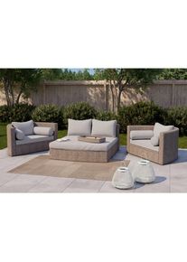 Ambia Garden Loungegarnitur, Braun, Grau, Metall, Kunststoff, Textil, F&uuml;llung: Polyester,Polyester,Polyester, rostfrei, Gartenm&ouml;bel, Loungem&ouml;bel, Loungegarnituren