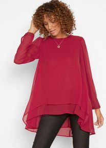 bonprix Długa tunika z dłuższym tyłem, czerwony, 36