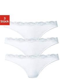 Lascana Dames String in wit ,maat 32/34, Witt, 95% Katoen, 5% Elastan