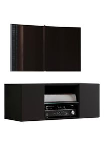 Mid.you , Schwarz , Holzwerkstoff , 1 F&auml;cher , 95x40x36 cm , h&auml;ngend, in verschiedenen Holzdekoren erh&auml;ltlich , Wohnzimmer, TV-M&ouml;bel, TV- & Lowboards