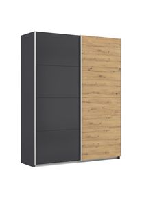 M&Ouml;BELIX M&ouml;belix , Anthrazit, Eiche Artisan , Holzwerkstoff , 4 F&auml;cher , 181x229x62 cm , Blauer Engel, Goldenes M, Made in Germany , Schlafzimmer, Kleiderschr&auml;nke, Schwebet&uuml;renschr&auml;nke