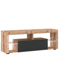 Livetastic , Anthrazit, Alteiche , Holzwerkstoff , 2 F&auml;cher , 140x50.5x35 cm , stehend , Wohnzimmer, TV-M&ouml;bel, TV- & Lowboards