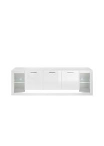 Mid.you , Wei&szlig;, Wei&szlig; Hochglanz , Holzwerkstoff , 5 F&auml;cher , 198x49x43 cm , stehend , Wohnzimmer, TV-M&ouml;bel, TV- & Lowboards