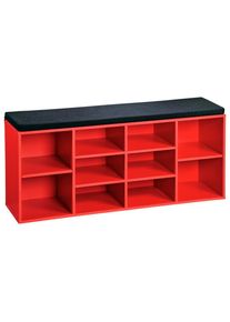 Kesper , Rot, Schwarz , Textil, Holzwerkstoff , 6 F&auml;cher , 103.5x48x29.5 cm ,