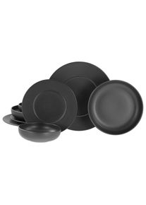 Creatable , Schwarz , Keramik , lebensmittelecht, stapelbar , Kochen & Essen, Geschirr, Geschirrsets, Tafelservices