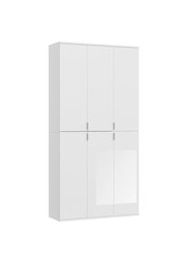 Mid.you , Wei&szlig; Hochglanz , Holzwerkstoff , 11 F&auml;cher , 91x193x34 cm , FSC MIX , Schlafzimmer, Kleiderschr&auml;nke, Dreht&uuml;renschr&auml;nke