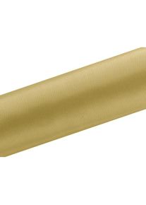 partydeco, Geschenkverpackung, Satin Plain, gold, 0.16 x 9m (1 pc. / 9 lm) (1x)