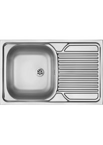 NO NAME, Sp&uuml;lbecken, 1-Becken-Sp&uuml;le aus Stahl mit Abtropffl&auml;che - Auflage