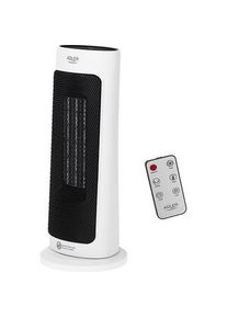 ADLER AD 7738 Ceramic LED fan heater with remote control + timer, Heizl&uuml;fter, Weiss